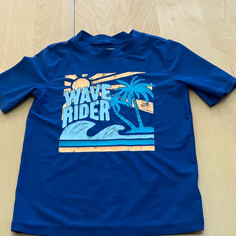 Carter's Blue Wave Rider Rashguard Sun Swim shirt size 10